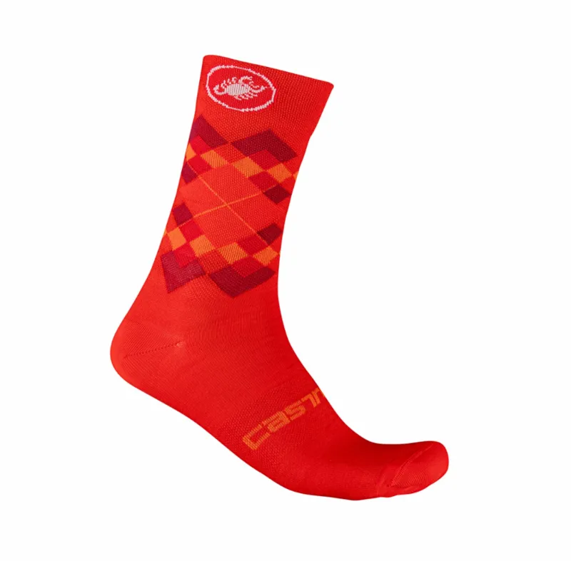 Castelli Rombo 18 Socks Fiery Red Bordeaux Orange 